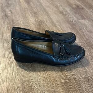 Cole Haan Black Leather Tassel Loafers Size 9.5